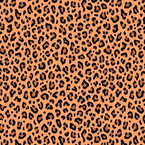 ★ LEOPARD PRINT in PAPAYA ORANGE ★ Tiny Scale / Collection : Leopard spots – Punk Rock Animal Print