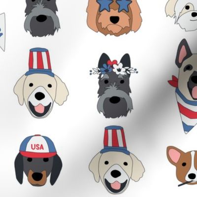 4th of July Puppies - 1 1/2 inch