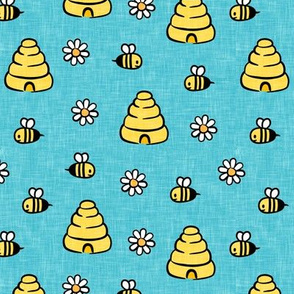 Honey Bees - blue - LAD21