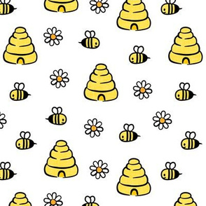Honey Bees - white - LAD21
