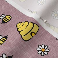 Honey Bees - mauve - LAD21