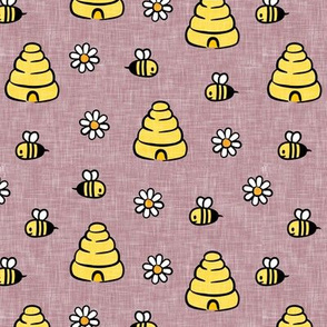 Honey Bees - mauve - LAD21
