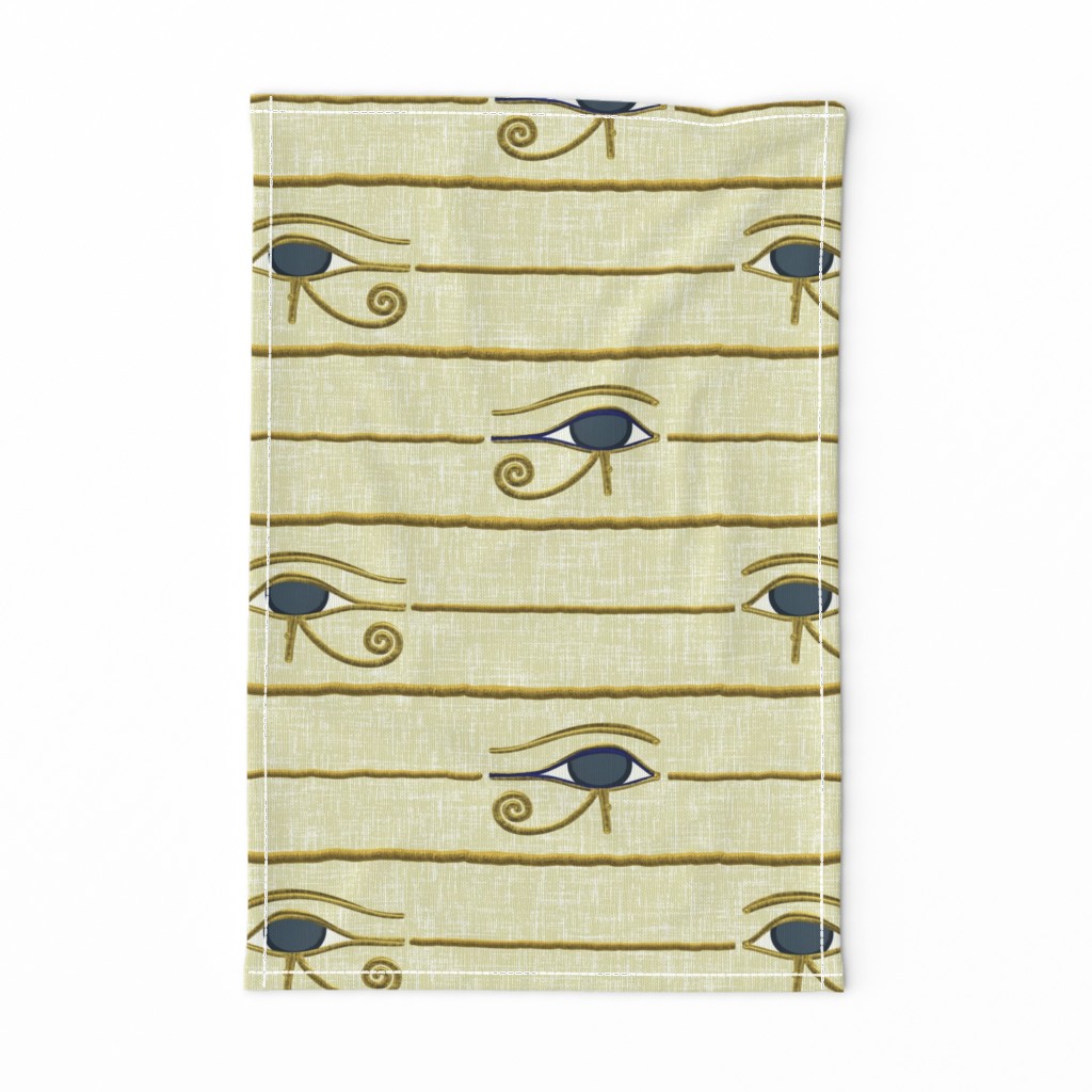 Eye of Horus, Eye of Ra, Stripes on Linen (Light) by Su_G_©SuSchaefer