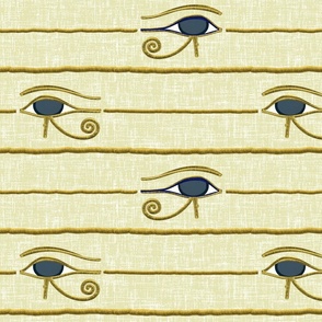 Eye of Horus, Eye of Ra, Stripes on Linen (Light) by Su_G_©SuSchaefer