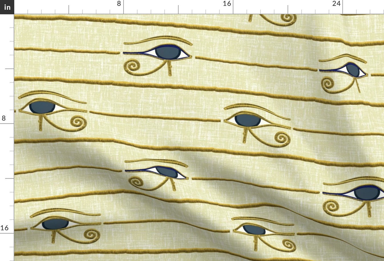 Eye of Horus, Eye of Ra, Stripes on Linen (Light) by Su_G_©SuSchaefer