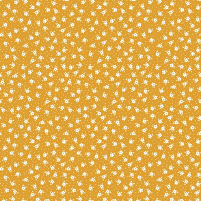 Dainty Vintage Floral - mustard yellow - tiny scale