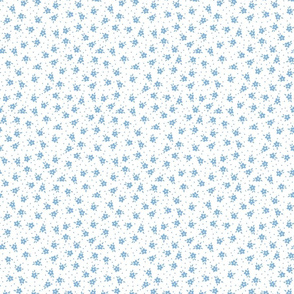 Dainty Vintage Floral - white blue - tiny scale