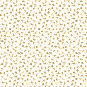 Dainty Vintage Floral - white mustard yellow - tiny scale