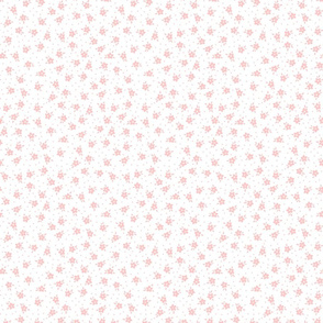 Dainty Vintage Floral - white pink - tiny scale