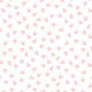 Dainty Vintage Floral - white pink - small scale