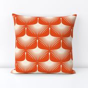 Art Deco Swans - 6" - Orange and Soft Gray