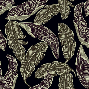 Tropical ,exotic,banana leaf, summer pattern 