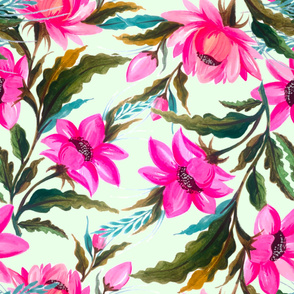 Pink flowers ,floral pattern 