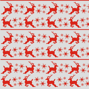 Reindeer snowflakes grey red
