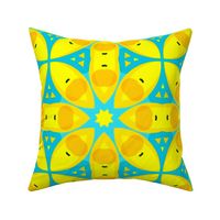 Summer,mosaic,geometric,yellow,blue pattern 