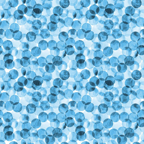 Medium Scale Watercolor Bokeh Bubble Dots - Bright Blue