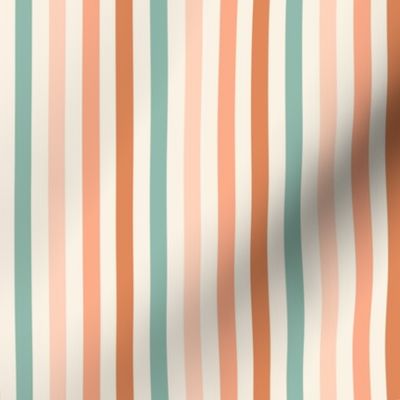 70s stripes, retro coordinate fabric - boho neutral stripes