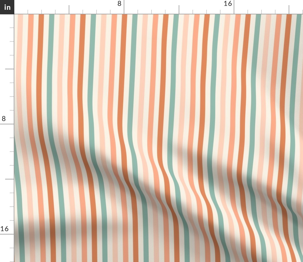 70s stripes, retro coordinate fabric - boho neutral stripes