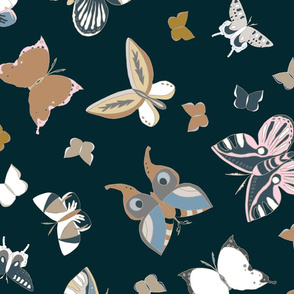 up_butterflies_midnight teal_jumbo