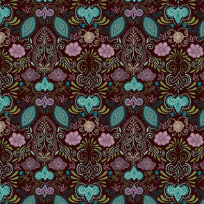 Dark and elegant paisley pattern