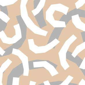 Geometric minimalist double paper cut worms little messy scandinavian retro style curves abstract strokes boho design sand beige gray white neutral