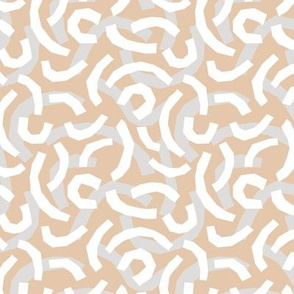 Geometric minimalist double paper cut worms little messy scandinavian retro style curves abstract strokes boho design neutral earthy tones beige gray white small