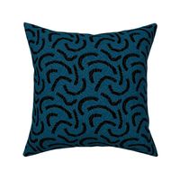 Geometric minimalist double paper cut worms little messy scandinavian retro style curves abstract strokes boho design stone blue black cinnamon 