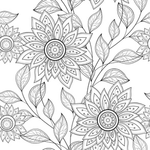 18 inch Floral pattern with abstract flowers f1_23-1m