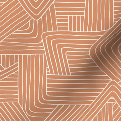 Little Maze stripes minimal Scandinavian grid style trend abstract geometric print burnt orange sienna terracotta