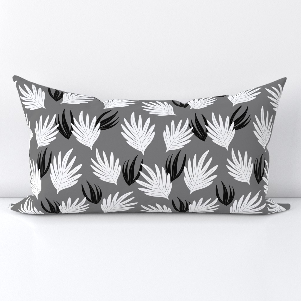 Modern Black and White Ferns