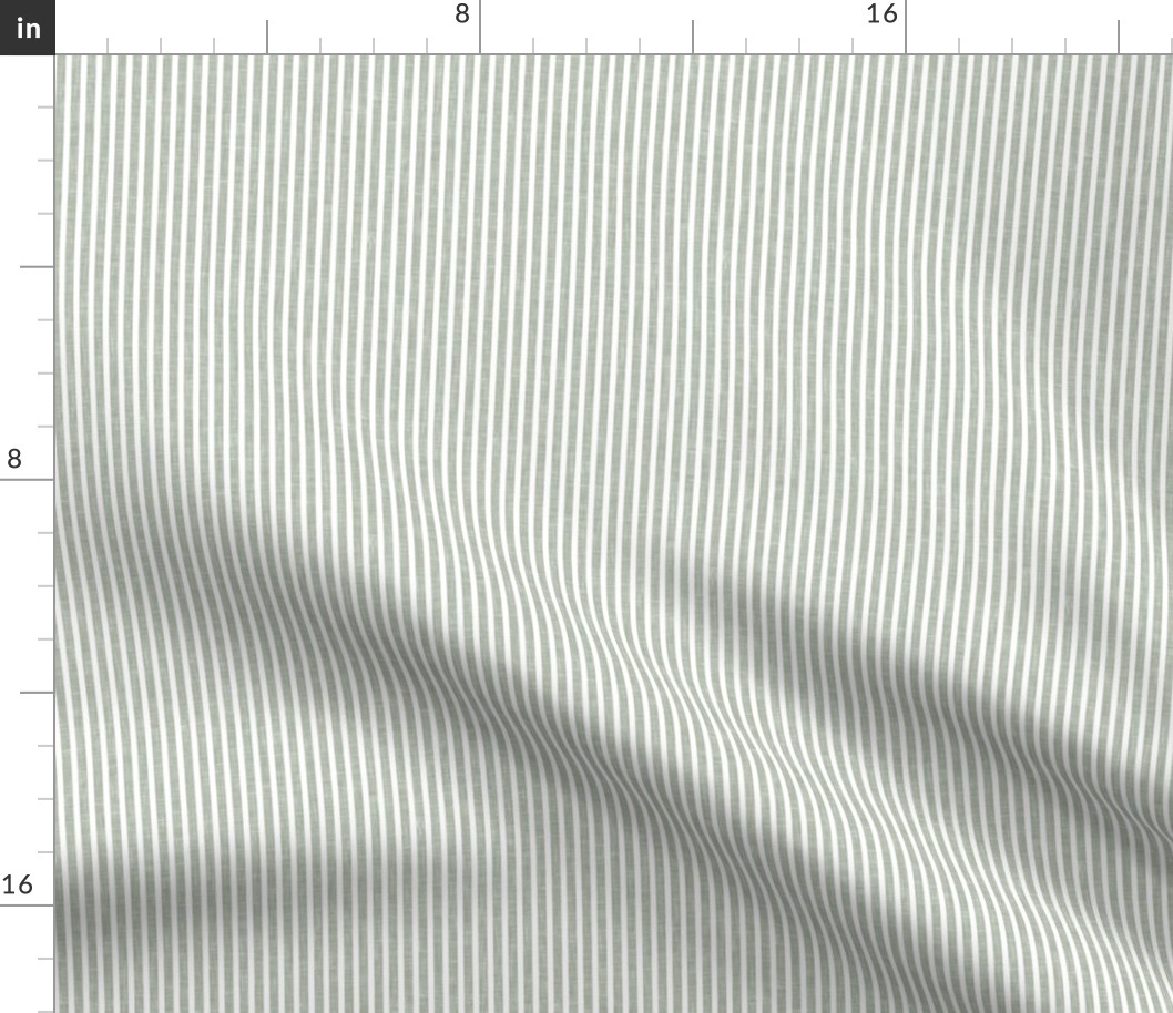 small stripes - linen textured stripes - light sage - LAD21