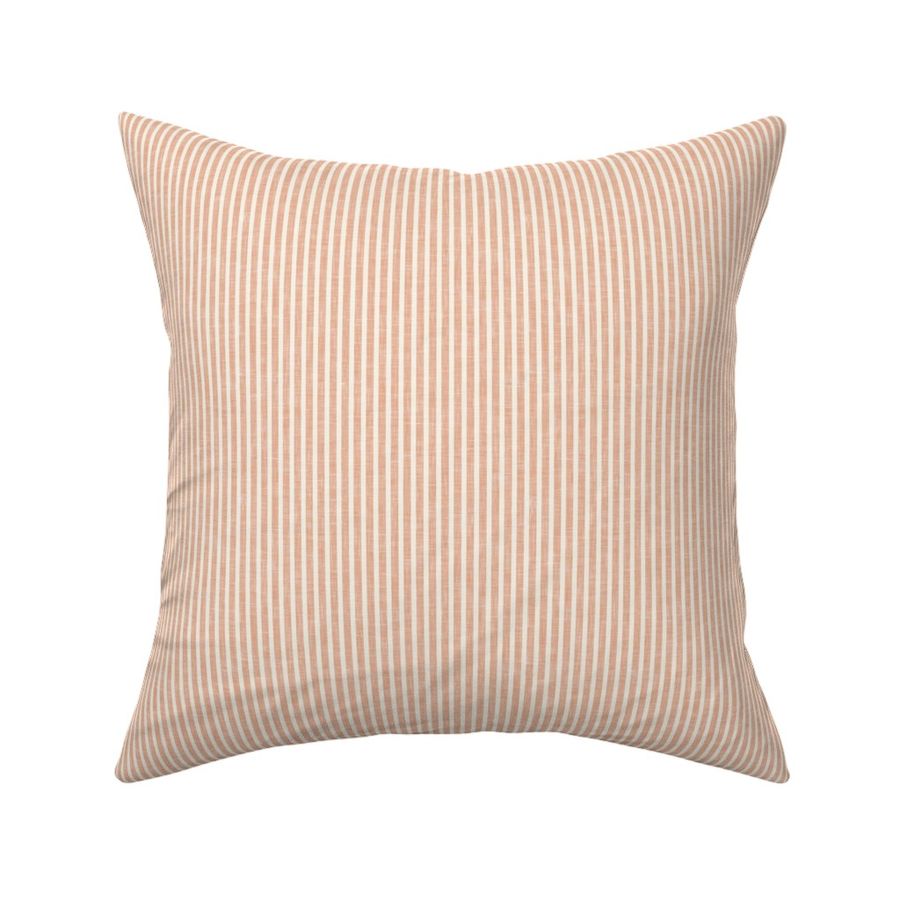 small stripes - linen textured stripes - spa peach - LAD21