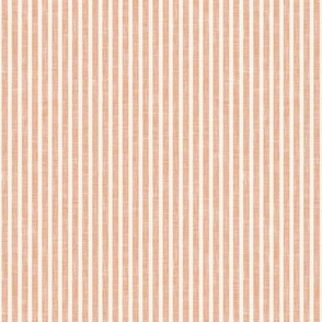 small stripes - linen textured stripes - spa peach - LAD21
