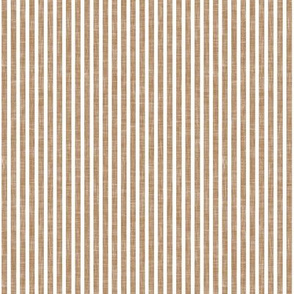 small stripes - linen textured stripes - golden brown - LAD21
