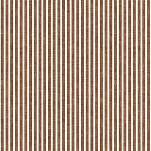 small stripes - linen textured stripes - warm brown - LAD21