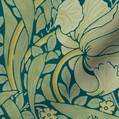 William Morris ~ Antiqued Pimpernel ~ Crane ~ Large