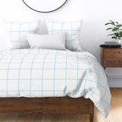 spread out gingham baby blue on white