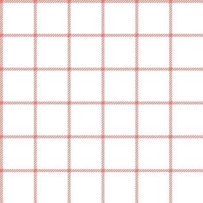 spread out gingham coral on white small