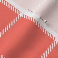 spread out gingham white on coral small