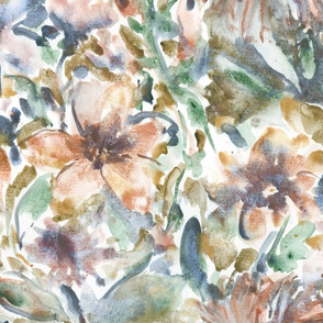 Glimpse Abstract watercolor Floral Large scale