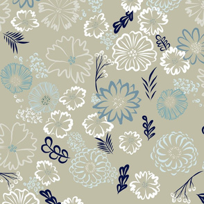 medium - cool wildflowers on taupe