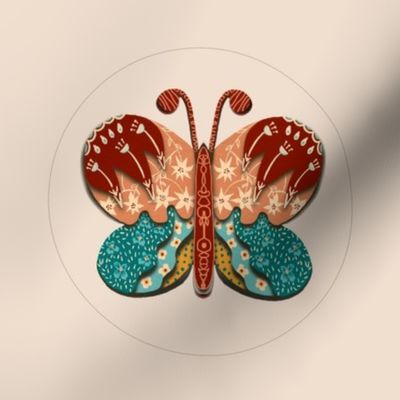 Embroidery template folk art butterflies 2