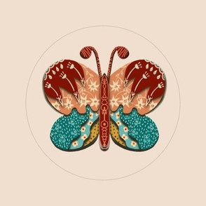 Embroidery template folk art butterflies 2