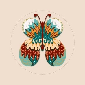 Embroidery template folk art butterfly 3