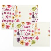18x18 Panel Wine is My Love Language for DIY Throw Pillow or Cushion Cover
