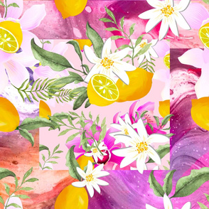 Summer,citrus,Mediterranean style ,lemon fruit pattern 