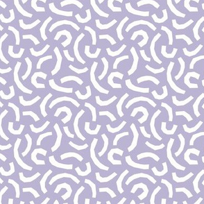 Geometric minimalist paper cut worms little messy scandinavian retro style curves abstract strokes boho design lilac purple white SMALL