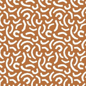Geometric minimalist paper cut worms little messy scandinavian retro style curves abstract strokes boho design cinnamon sienna white SMALL