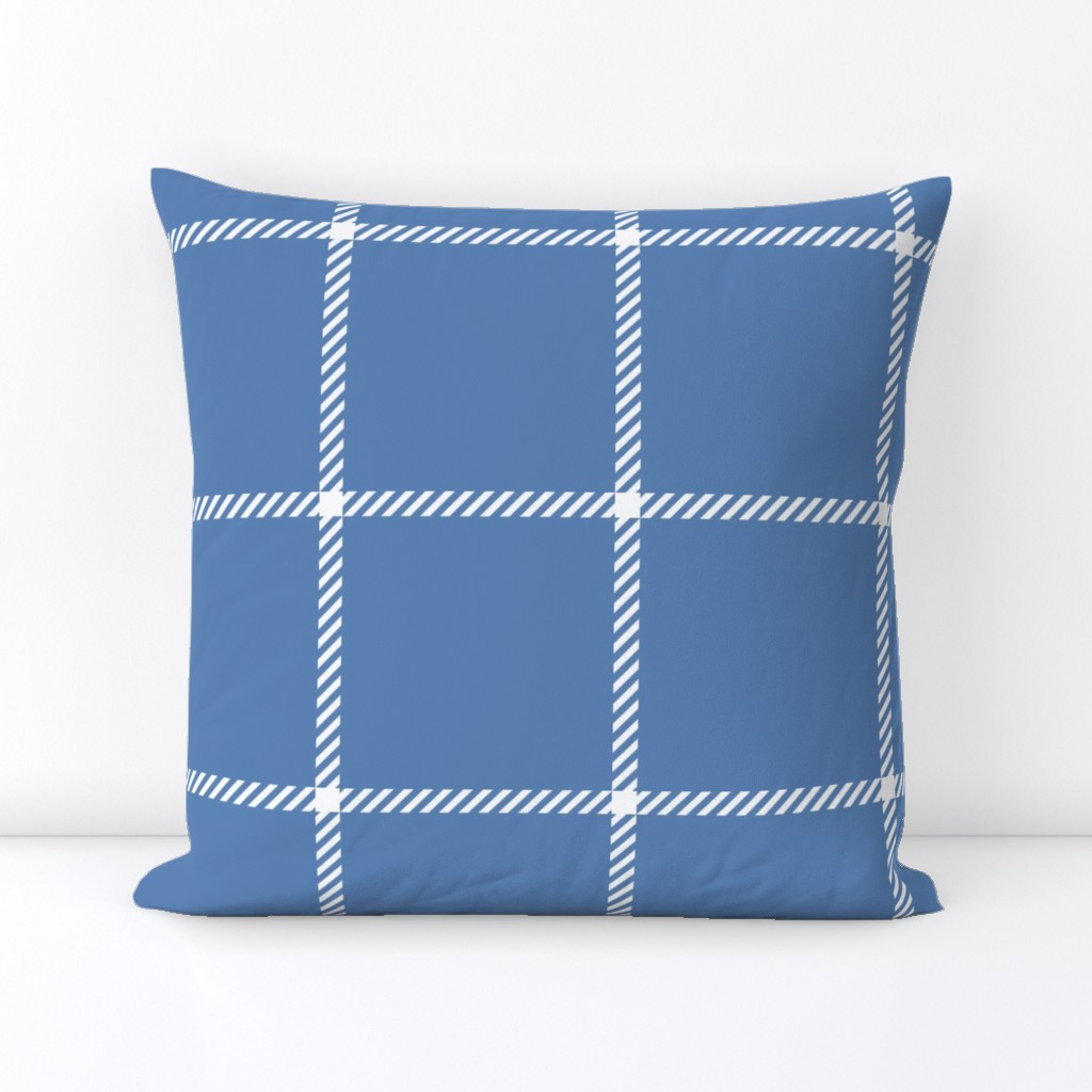 spread out gingham white on pacific blue