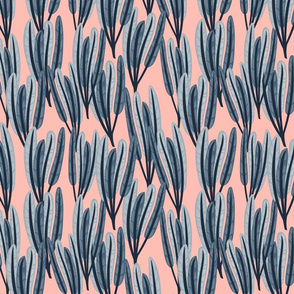 Blue plants - pink - medium